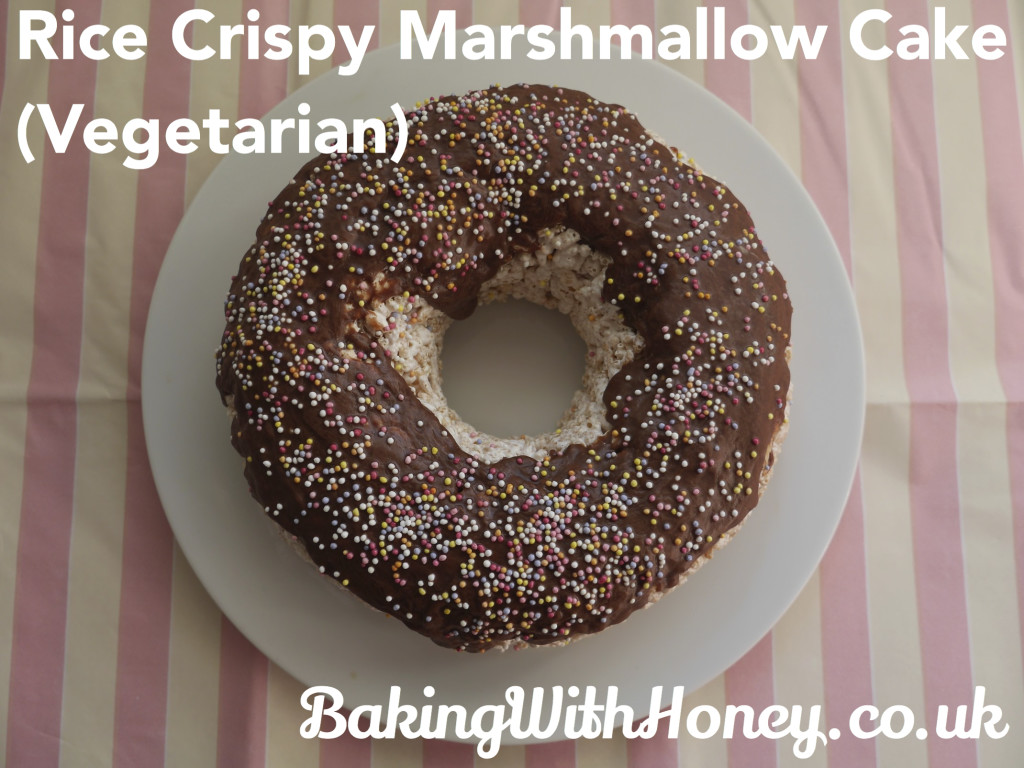 Rice Crispy Marshmallow Cake (Vegetarian, Gelatine Free)