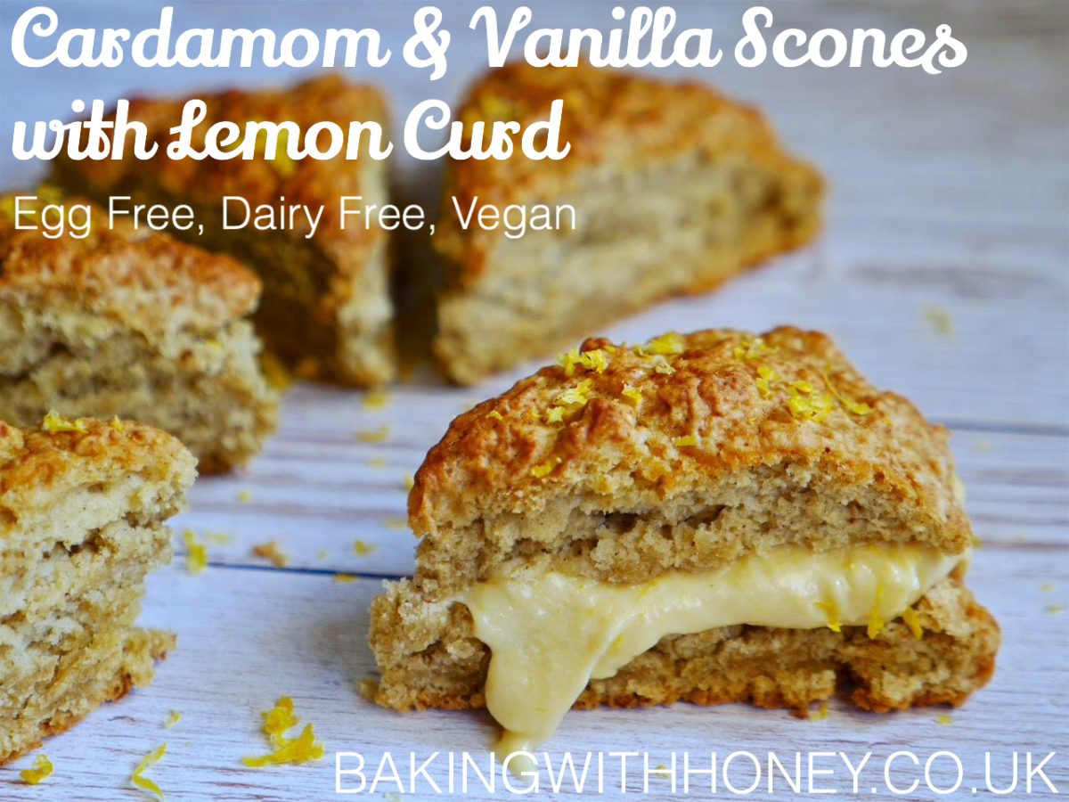 Cardamom and Vanilla Scones with Lemon Curd (Vegan)