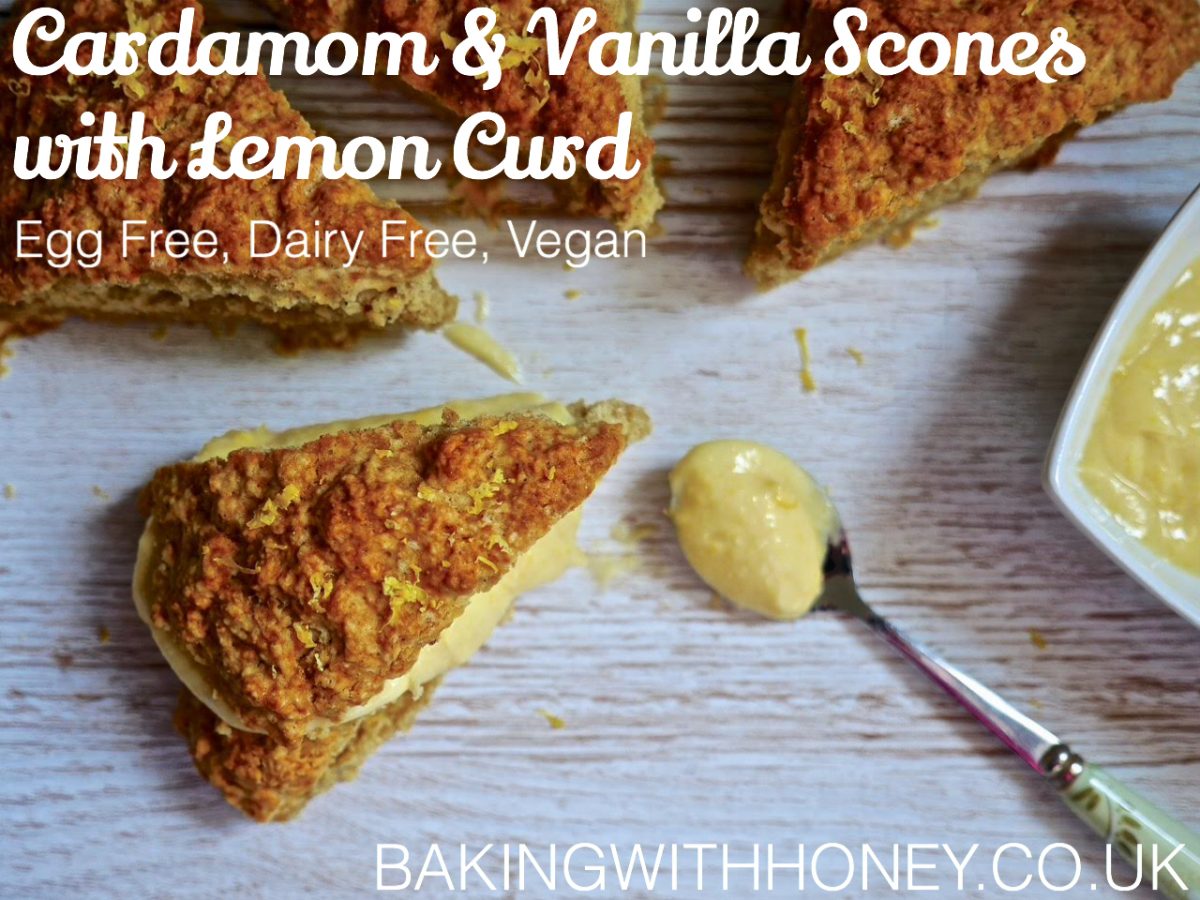 Cardamom and Vanilla Scones with Lemon Curd (Vegan)