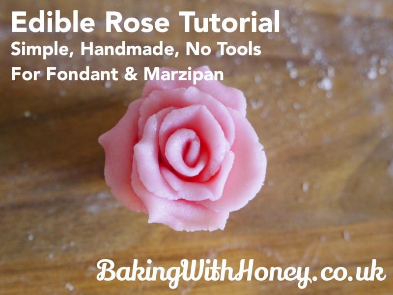 Simple Edible Rose Tutorial No Tools No Equipment Marzipan Fondant Sugarcraft