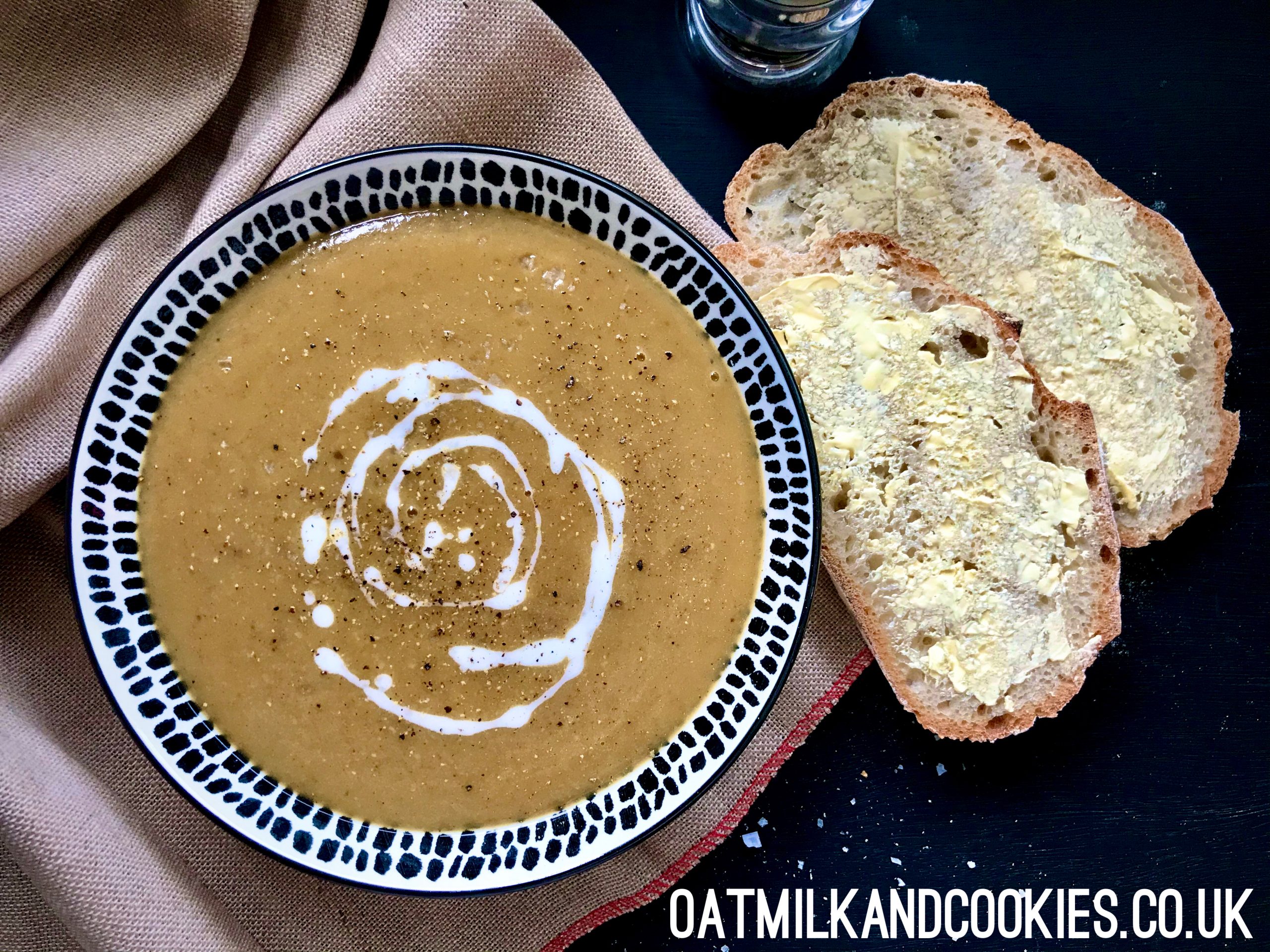 Coconut & Pumpkin Spice Lentil Soup – Vegan