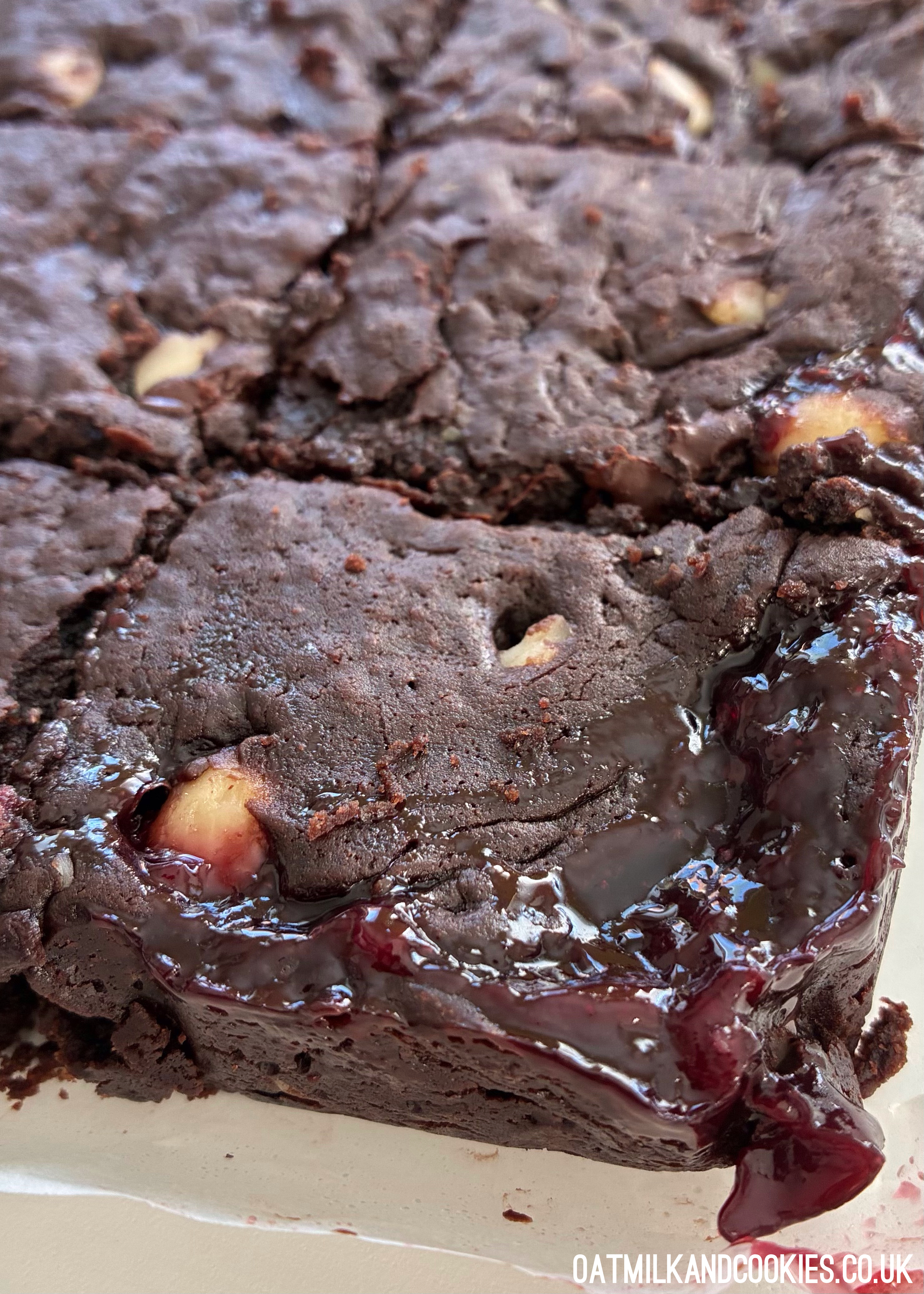 Sour Cherry & Macadamia Brownies